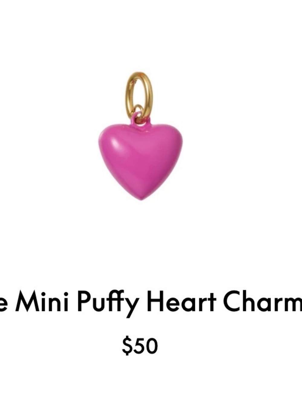 ROXANNE ASSOULIN Mini Puffy Heart Charm In Magenta firm price